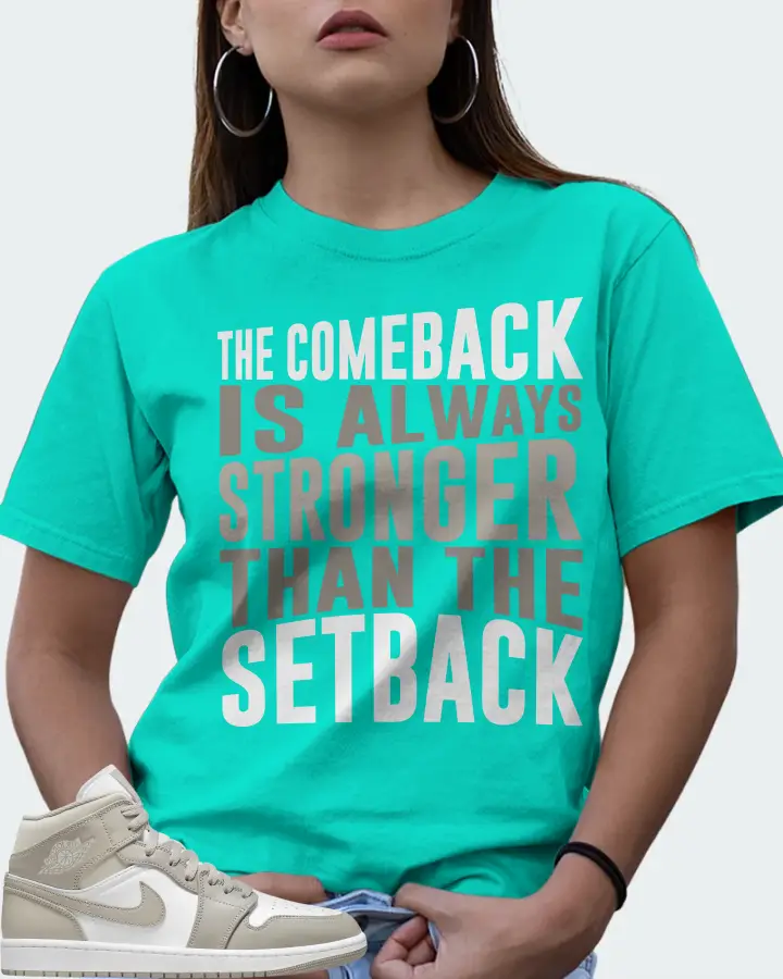 Jordan 1 Mid Sneaker Matching Teal T-Shirt (The Comeback) - View 7