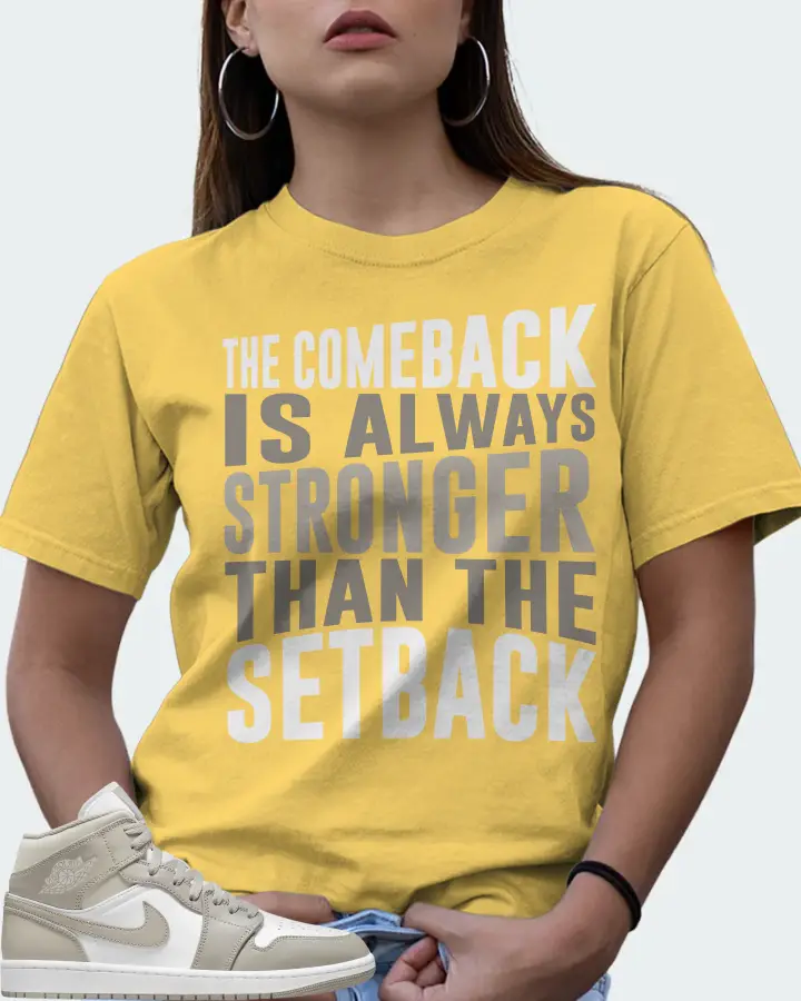 Jordan 1 Mid Sneaker Matching Yellow T-Shirt (The Comeback) - View 7