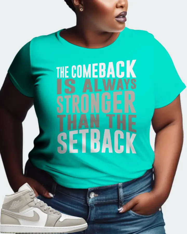 Jordan 1 Mid Sneaker Matching Teal T-Shirt (The Comeback) - View 9