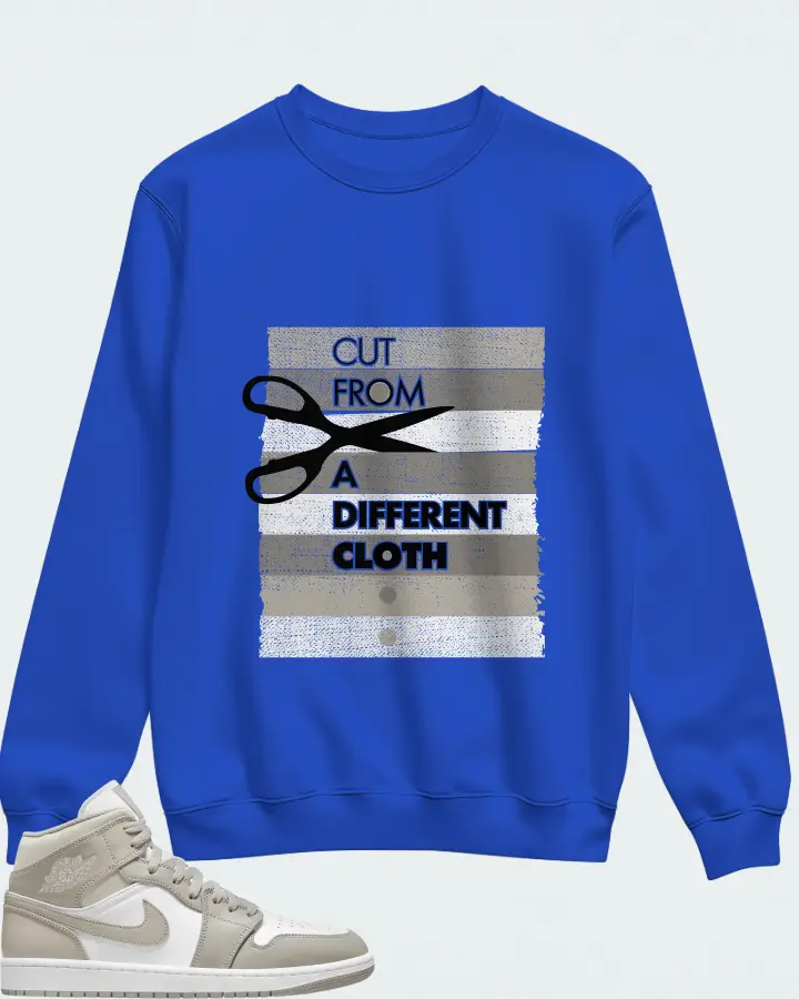 Jordan 1 Mid Sneaker Matching Royal Blue Sweatshirt - Cut From a Different Cloth