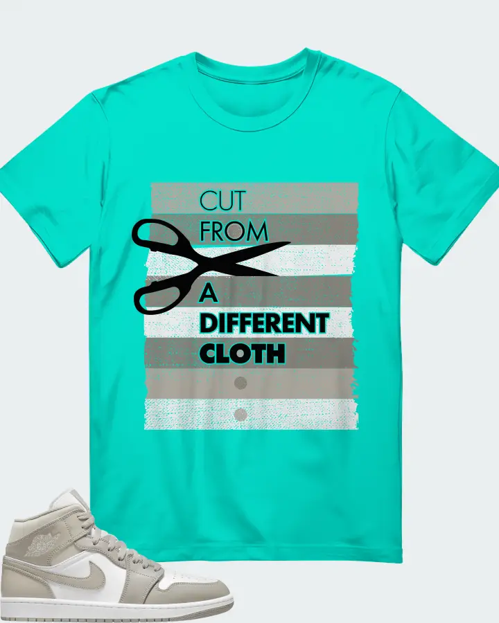 Jordan 1 Mid Sneaker Matching Teal T-Shirt - Cut From a Different Cloth