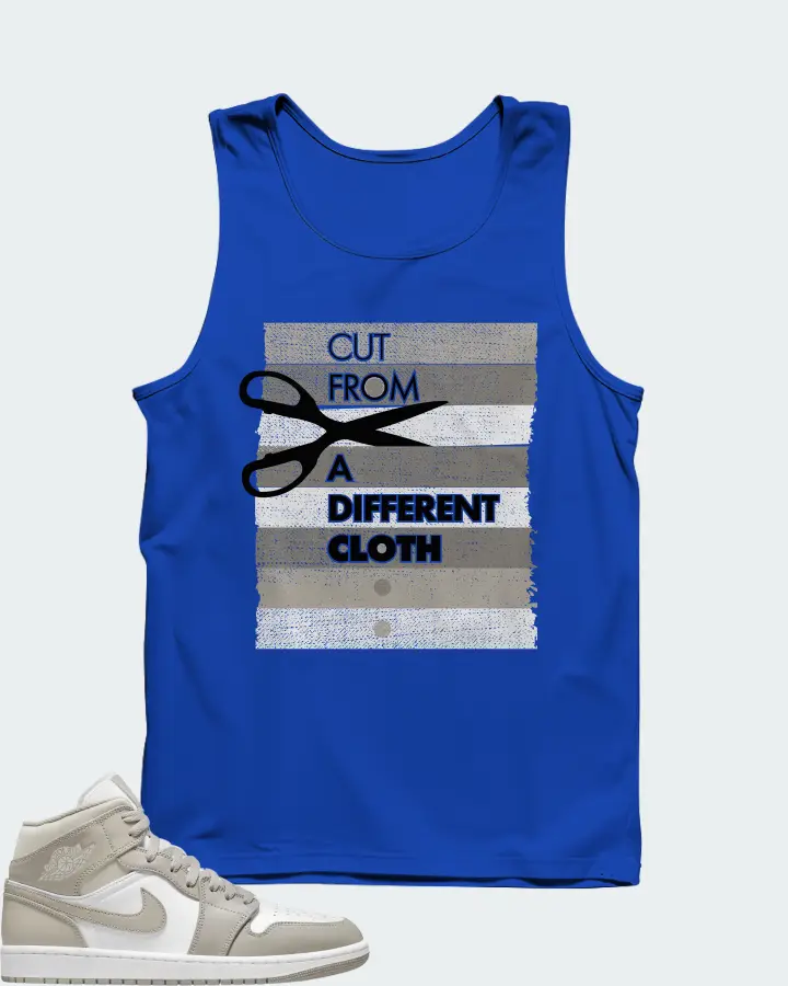 Jordan 1 Mid Sneaker Matching Royal Blue Tank Top - Cut From a Different Cloth