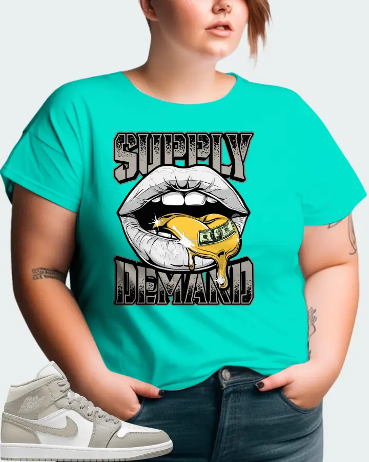 Jordan 1 Mid Sneaker Matching Teal T-Shirt (Supply Demand) - View 11
