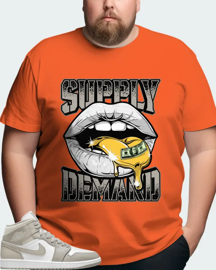 Jordan 1 Mid Sneaker Matching Orange T-Shirt (Supply Demand) - View 8