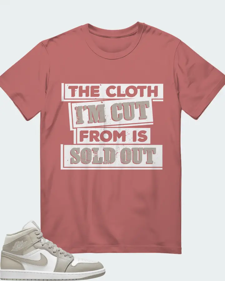 Jordan 1 Mid Sneaker Matching Mauve T-Shirt - The Cloth I'm Cut From Refreshed