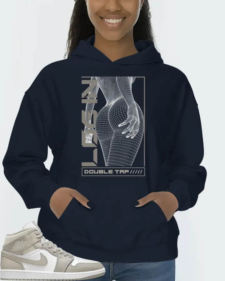 Jordan 1 Mid Sneaker Matching Navy Hoodie (LOGIN) - View 3