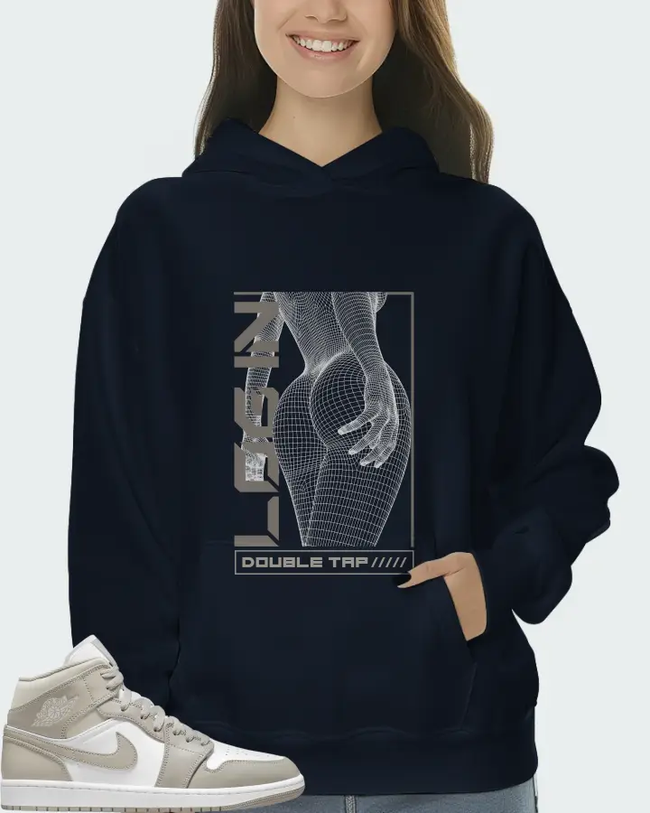 Jordan 1 Mid Sneaker Matching Navy Hoodie (LOGIN) - View 5