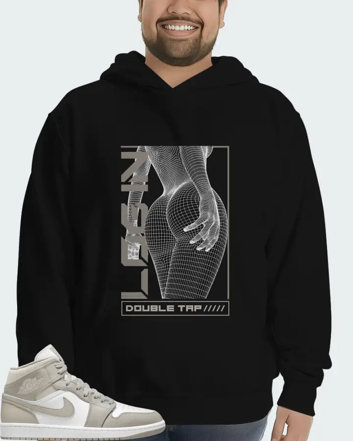 Jordan 1 Mid Sneaker Matching Black Hoodie (LOGIN) - View 6