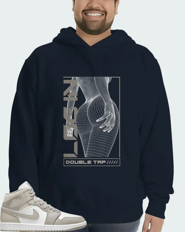Jordan 1 Mid Sneaker Matching Navy Hoodie (LOGIN) - View 6