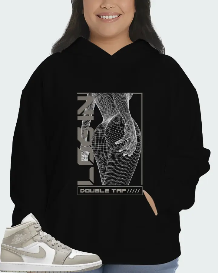 Jordan 1 Mid Sneaker Matching Black Hoodie (LOGIN) - View 7