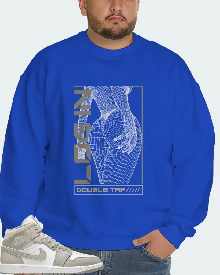 Jordan 1 Mid Sneaker Matching Royal Blue Sweatshirt (LOGIN) - View 6