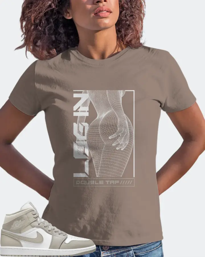 Jordan 1 Mid Sneaker Matching Pebble T-Shirt (LOGIN) - View 3