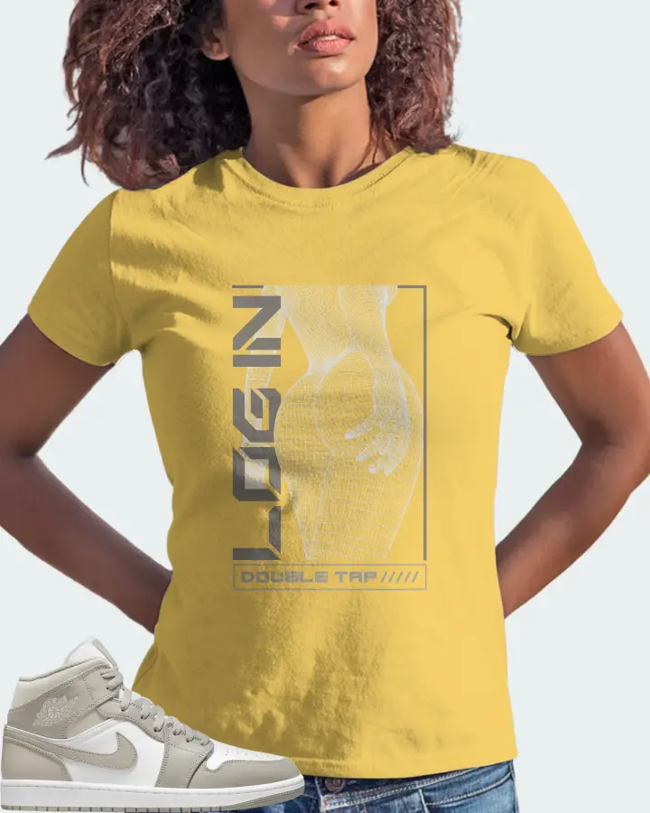 Jordan 1 Mid Sneaker Matching Yellow T-Shirt (LOGIN) - View 3