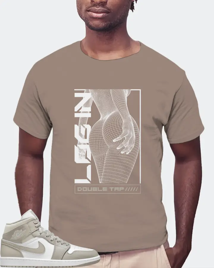 Jordan 1 Mid Sneaker Matching Pebble T-Shirt (LOGIN) - View 4