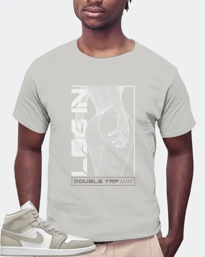 Jordan 1 Mid Sneaker Matching Grey T-Shirt (LOGIN) - View 4