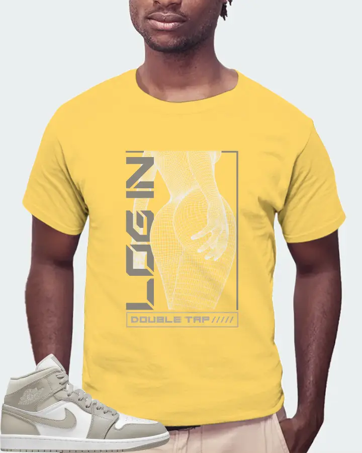 Jordan 1 Mid Sneaker Matching Yellow T-Shirt (LOGIN) - View 4