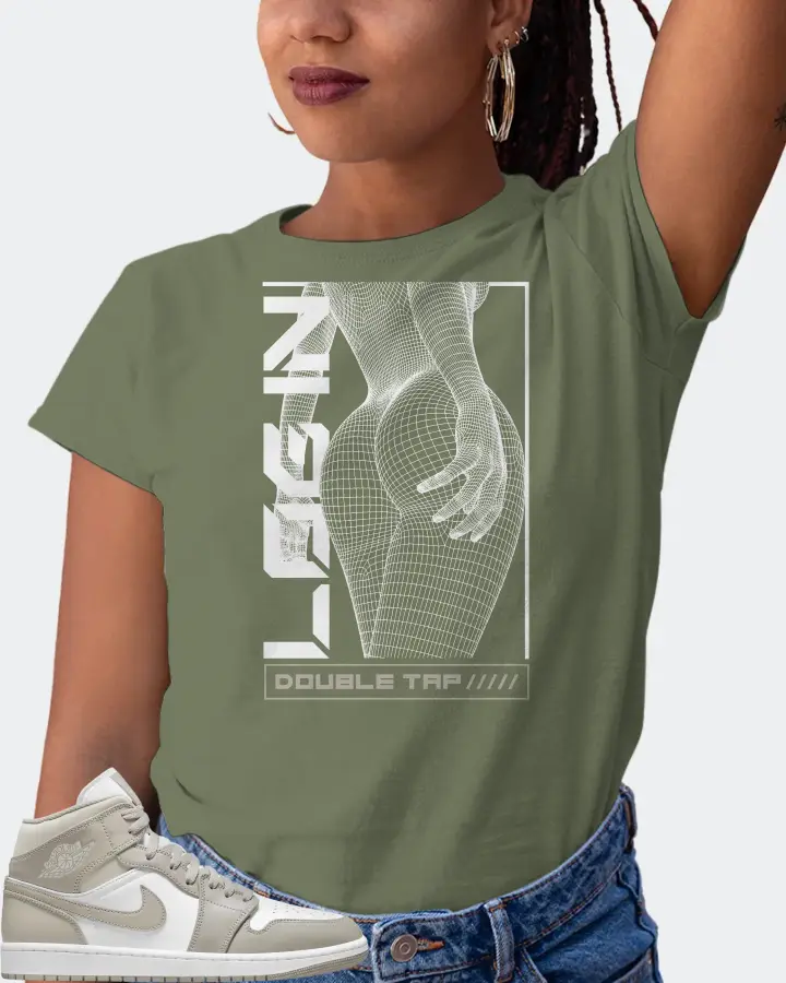 Jordan 1 Mid Sneaker Matching Olive T-Shirt (LOGIN) - View 5