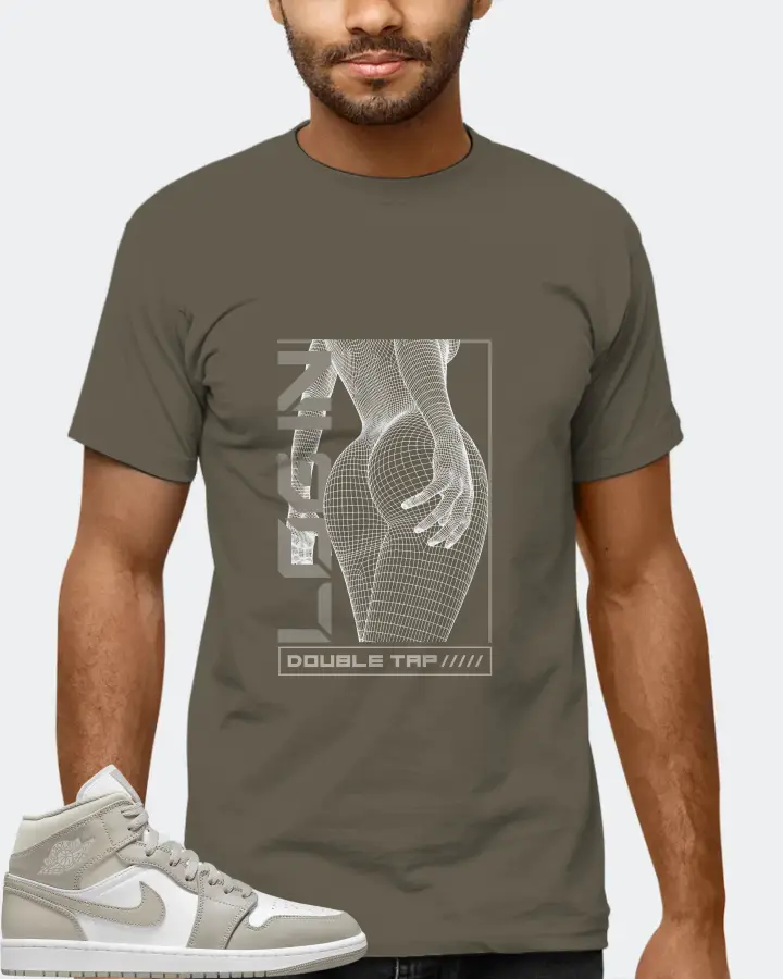 Jordan 1 Mid Sneaker Matching Army T-Shirt (LOGIN) - View 6