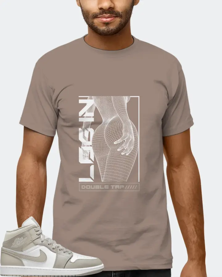 Jordan 1 Mid Sneaker Matching Pebble T-Shirt (LOGIN) - View 6