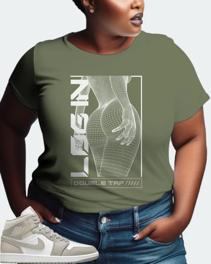 Jordan 1 Mid Sneaker Matching Olive T-Shirt (LOGIN) - View 9