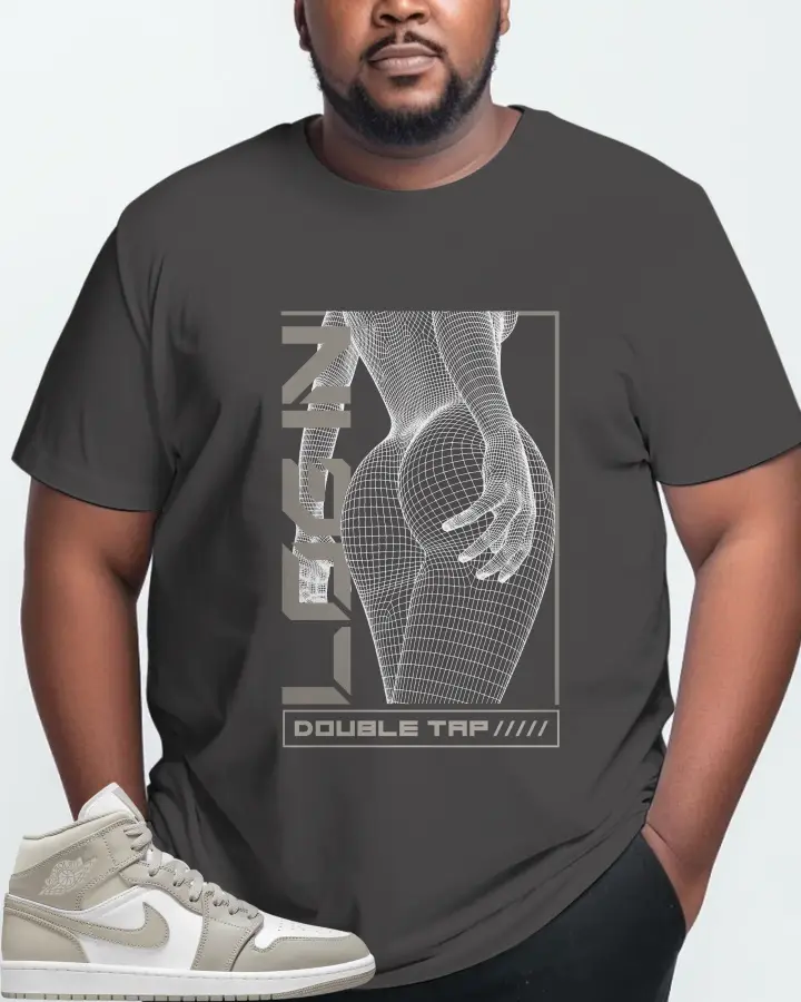Jordan 1 Mid Sneaker Matching Dark Grey T-Shirt (LOGIN) - View 10