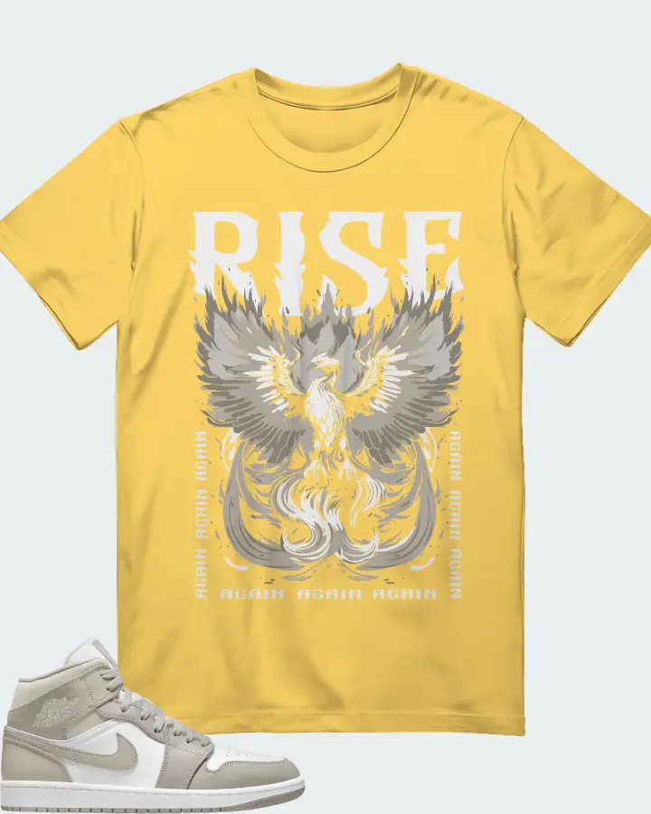 Jordan 1 Mid Sneaker Matching Yellow T-Shirt - RISE