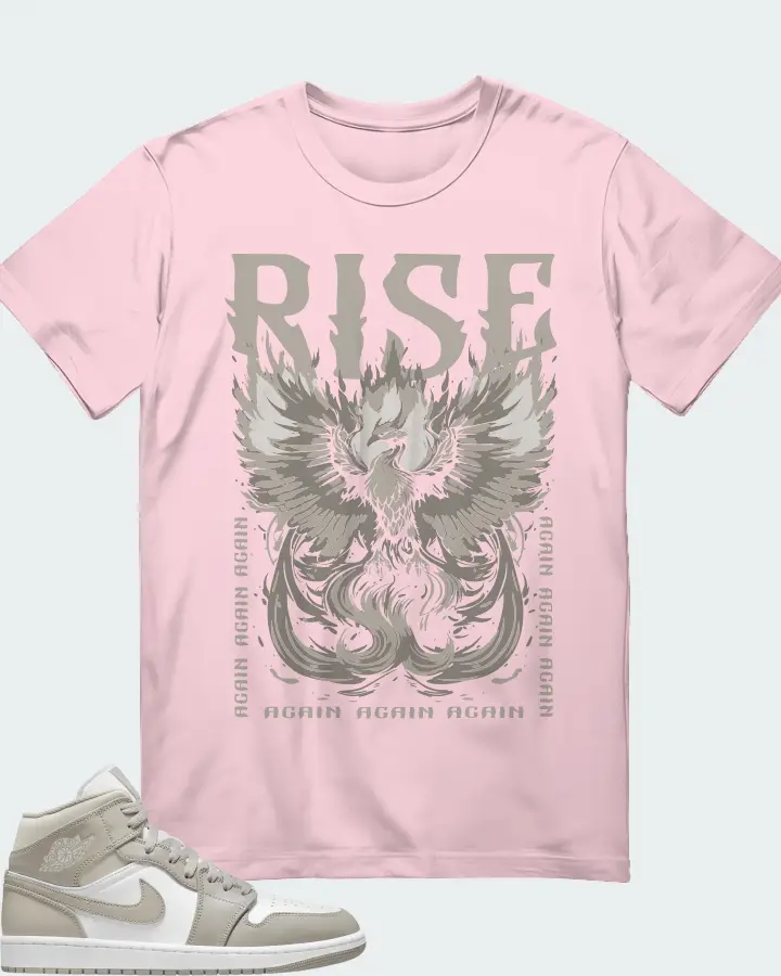 Jordan 1 Mid Sneaker Matching Soft Pink T-Shirt - RISE