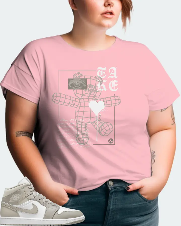 Jordan 1 Mid Sneaker Matching Pink T-Shirt (TAKE) - View 11
