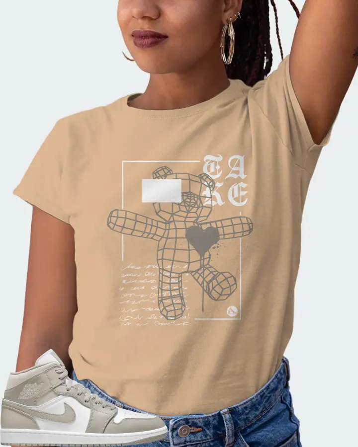 Jordan 1 Mid Sneaker Matching Cream T-Shirt (TAKE) - View 5