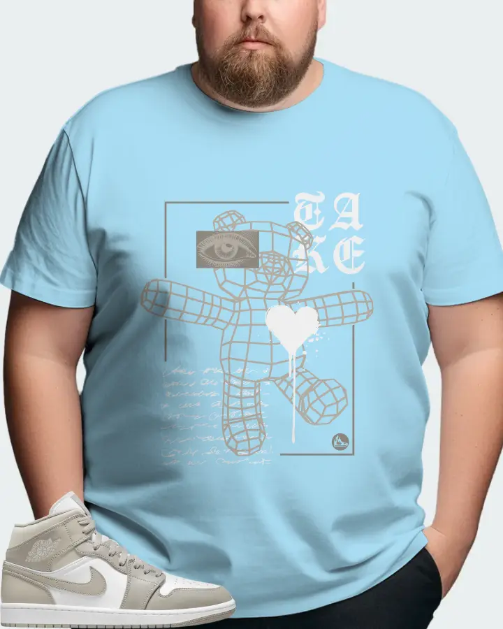 Jordan 1 Mid Sneaker Matching Ocean Blue T-Shirt (TAKE) - View 8