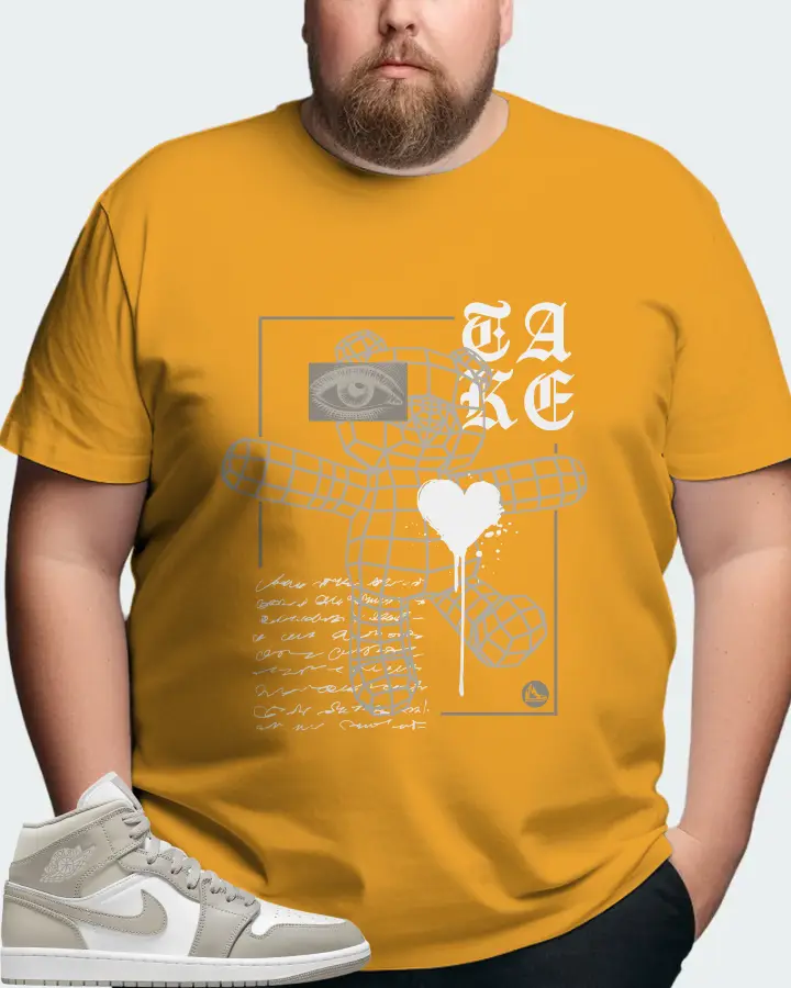 Jordan 1 Mid Sneaker Matching Mustard T-Shirt (TAKE) - View 8