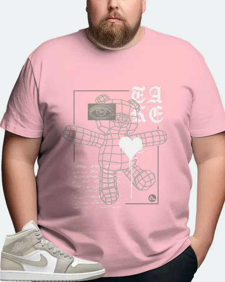 Jordan 1 Mid Sneaker Matching Pink T-Shirt (TAKE) - View 8