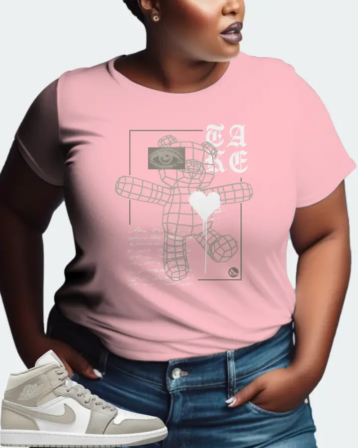 Jordan 1 Mid Sneaker Matching Pink T-Shirt (TAKE) - View 9