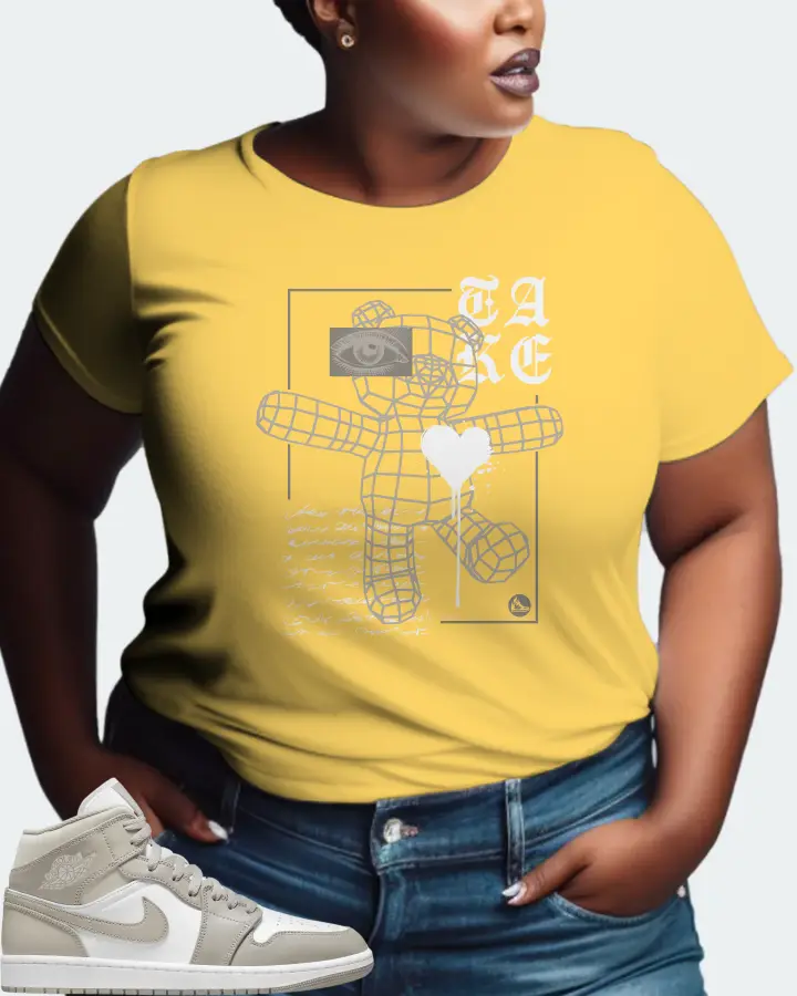 Jordan 1 Mid Sneaker Matching Yellow T-Shirt (TAKE) - View 9