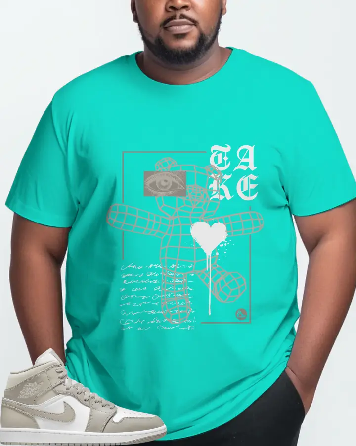 Jordan 1 Mid Sneaker Matching Teal T-Shirt (TAKE) - View 10