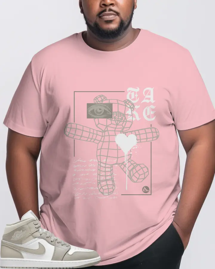 Jordan 1 Mid Sneaker Matching Pink T-Shirt (TAKE) - View 10