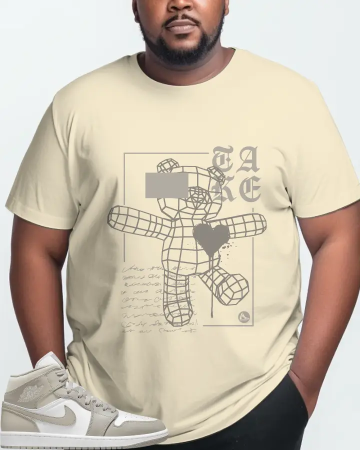 Jordan 1 Mid Sneaker Matching Natural T-Shirt (TAKE) - View 10