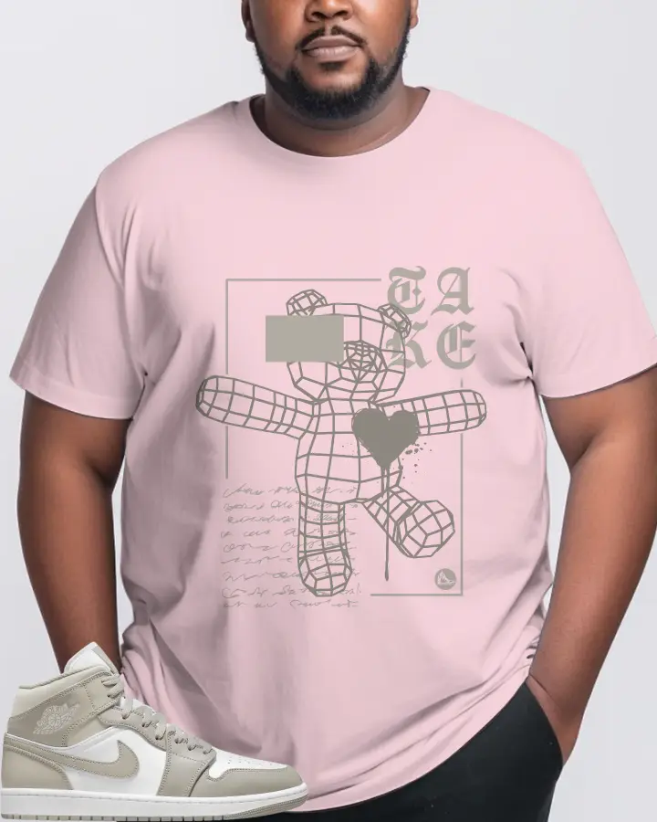 Jordan 1 Mid Sneaker Matching Soft Pink T-Shirt (TAKE) - View 10