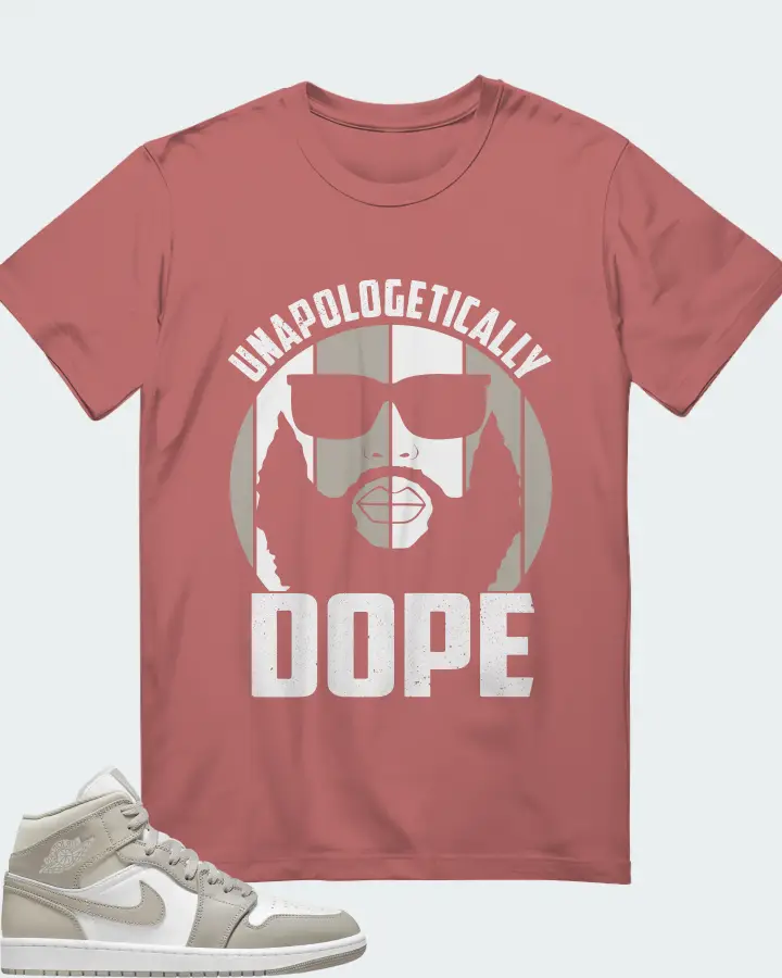 Jordan 1 Mid Sneaker Matching Mauve T-Shirt - UNAPOLOGETICALLY DOPE Man
