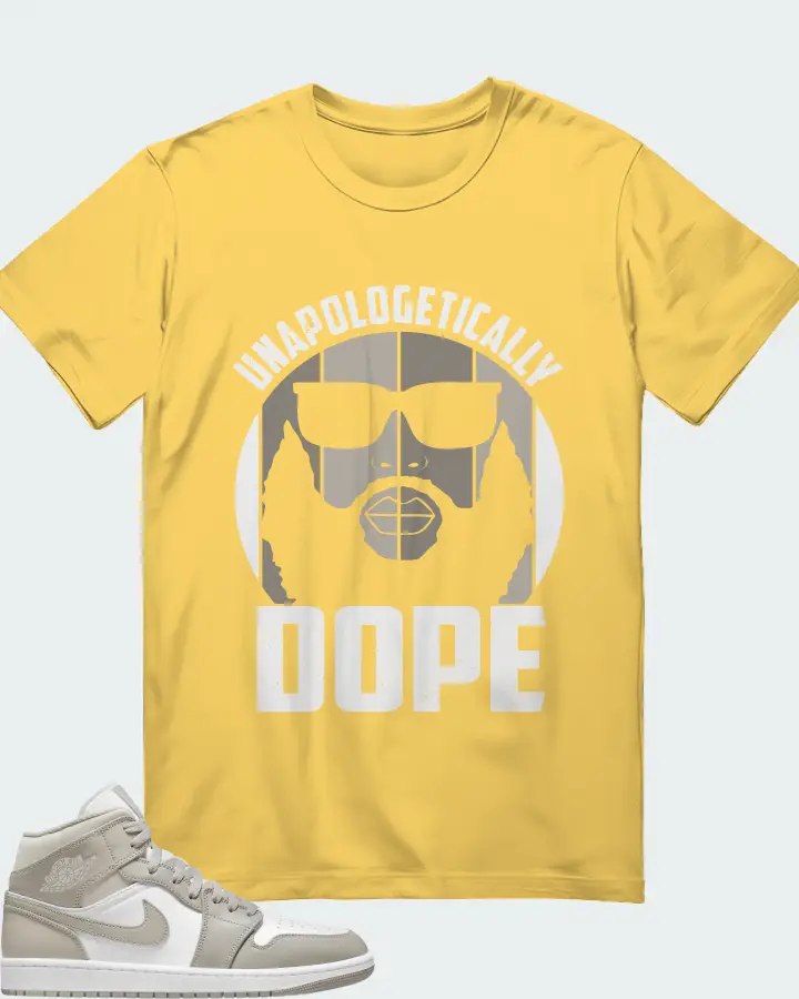 Jordan 1 Mid Sneaker Matching Yellow T-Shirt - UNAPOLOGETICALLY DOPE Man