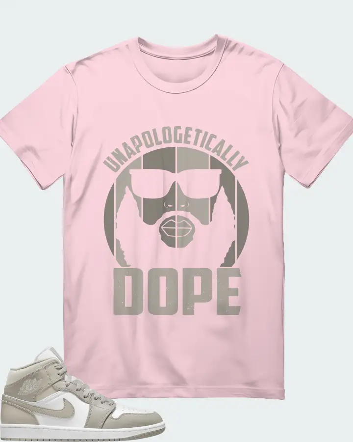 Jordan 1 Mid Sneaker Matching Soft Pink T-Shirt - UNAPOLOGETICALLY DOPE Man