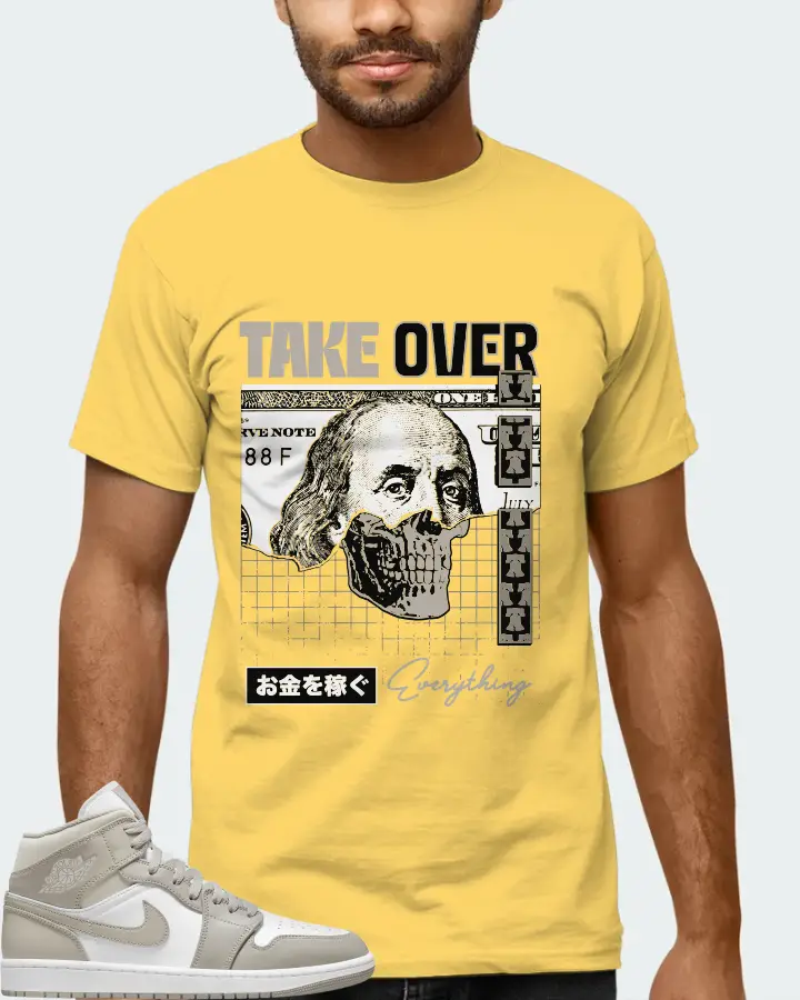 Jordan 1 Mid Sneaker Matching Yellow T-Shirt (Take Over) - View 6