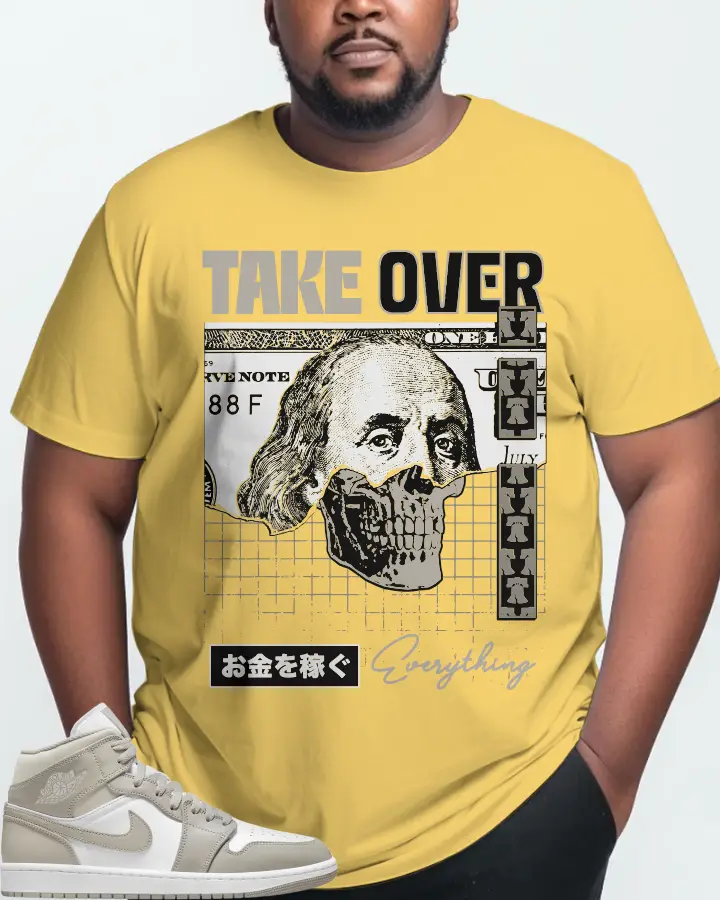 Jordan 1 Mid Sneaker Matching Yellow T-Shirt (Take Over) - View 10
