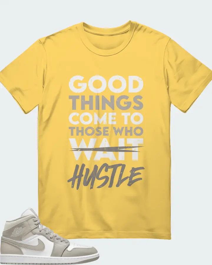 Jordan 1 Mid Sneaker Matching Yellow T-Shirt - Good Things Come