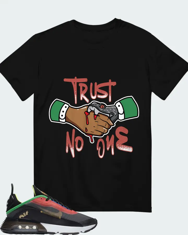 Nike Air Max 2090 Hidden Message Sneaker Matching Black T-Shirt - Trust No One