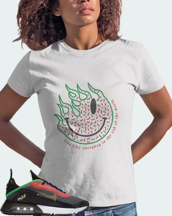 Nike Air Max 2090 Hidden Message Sneaker Matching White T-Shirt (Keep Smiling) - View 3