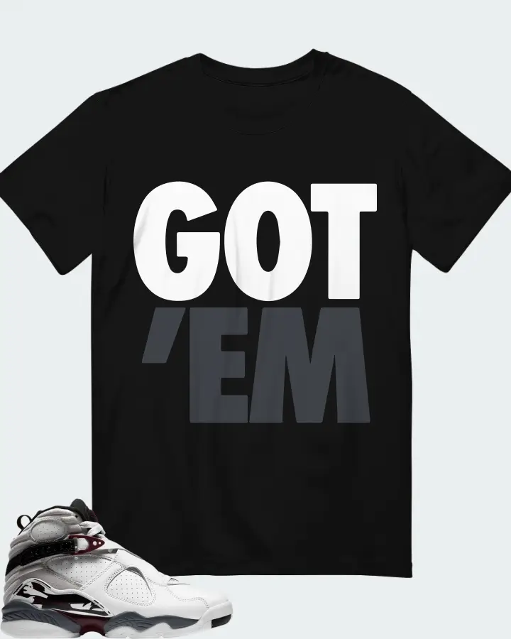 Jordan 8 Retro Sneaker Matching Black T-Shirt - Got Em