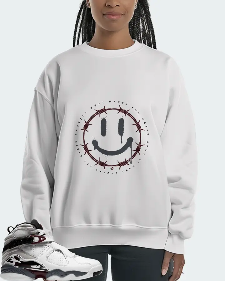 Jordan 8 Retro Sneaker Matching White Sweatshirt (PROTECT) - View 3
