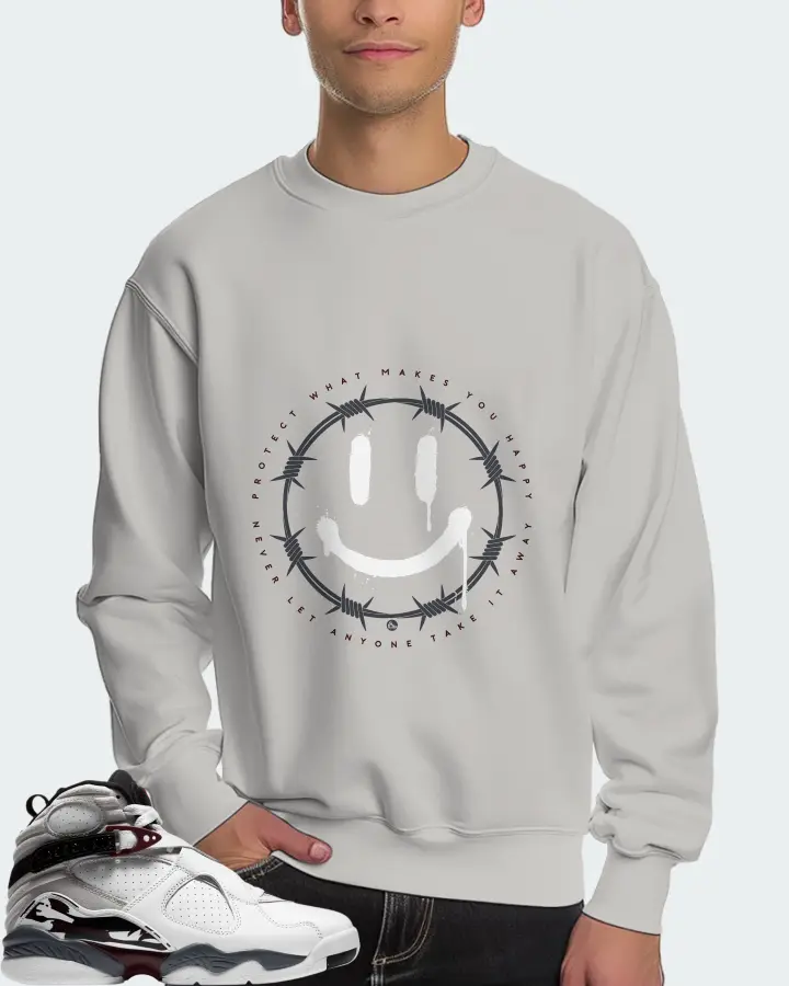Jordan 8 Retro Sneaker Matching Grey Sweatshirt (PROTECT) - View 4