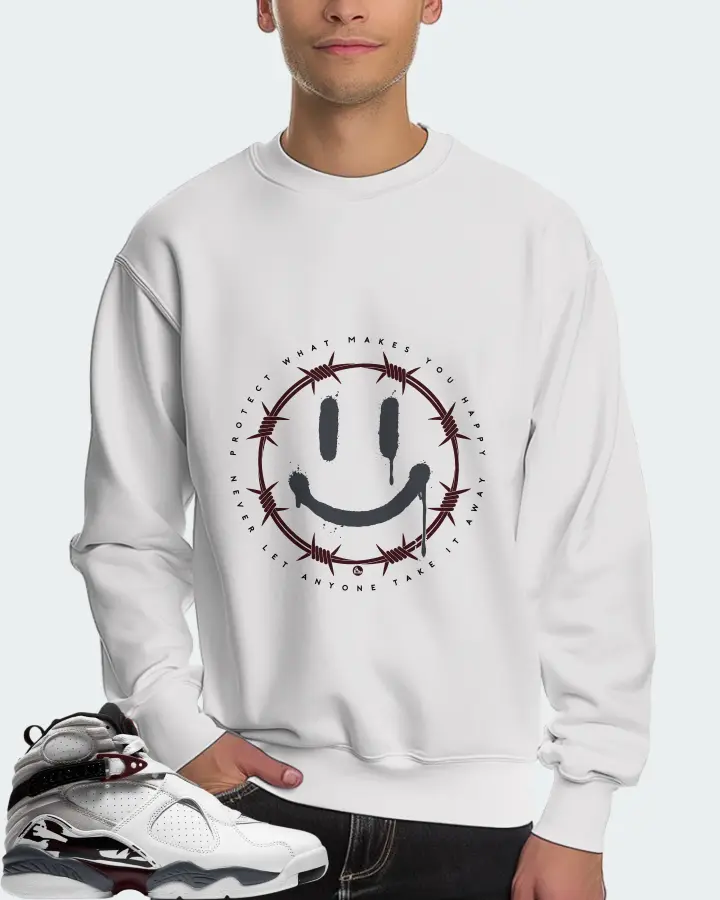 Jordan 8 Retro Sneaker Matching White Sweatshirt (PROTECT) - View 4